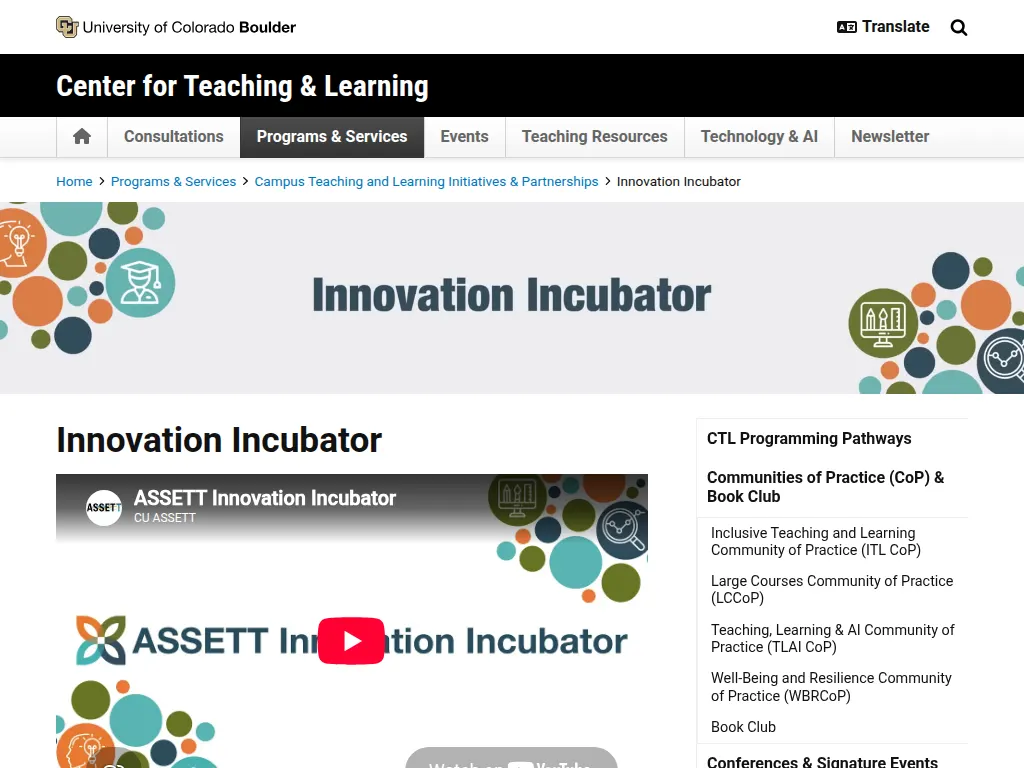 Visit the CTL Innovation Incubator website (opens in a new tab)