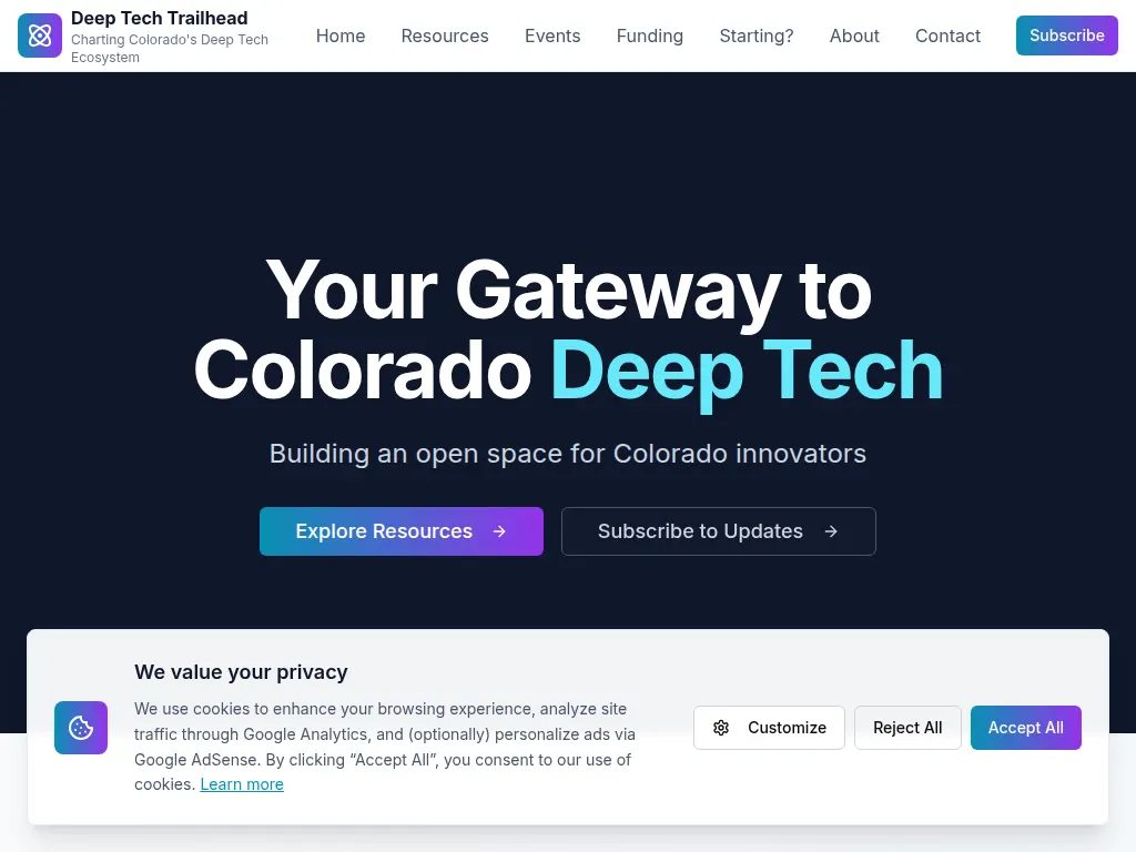 Visit the Deep Tech Trailhead website (opens in a new tab)