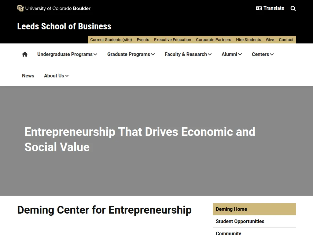 Visit the Deming Center for Entrepreneurship website (opens in a new tab)