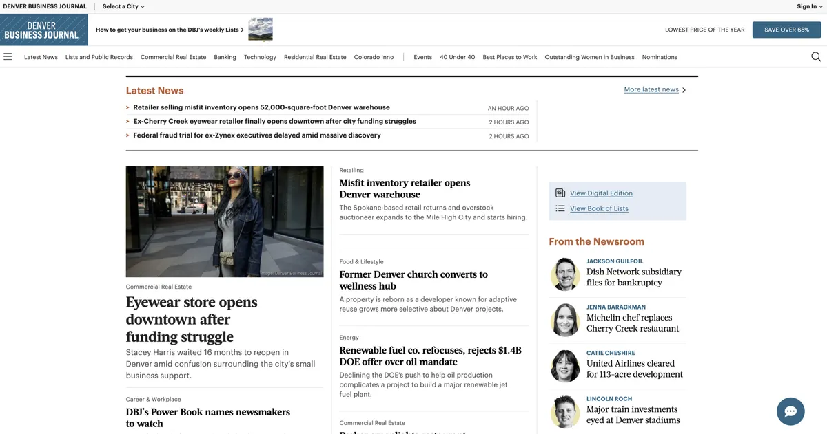 Visit the Denver Business Journal (DBJ) website (opens in a new tab)