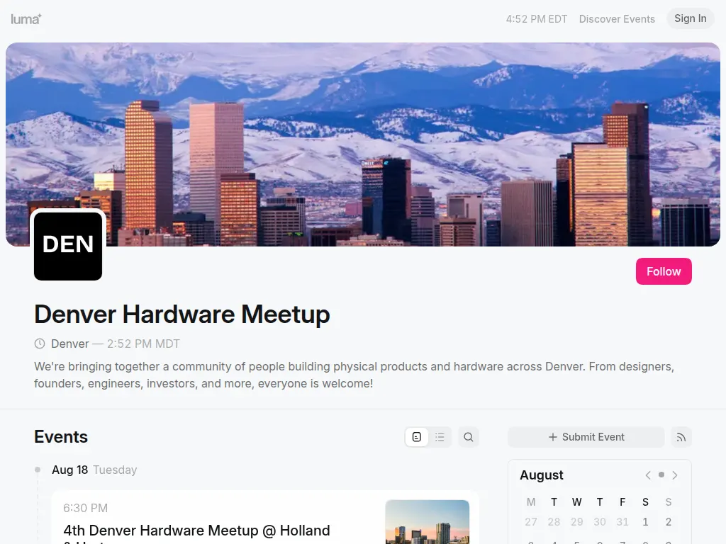Visit the Denver Hardware Meetup website (opens in a new tab)