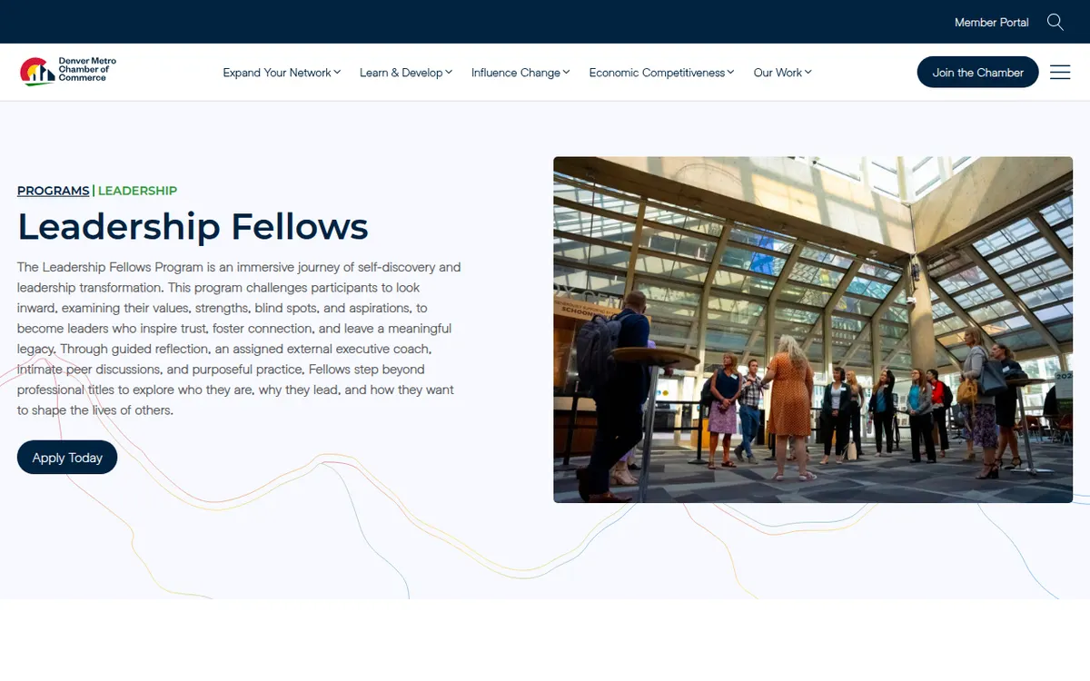 Visit the Denver Metro Chamber of Commerce Leadership Fellows Program website (opens in a new tab)