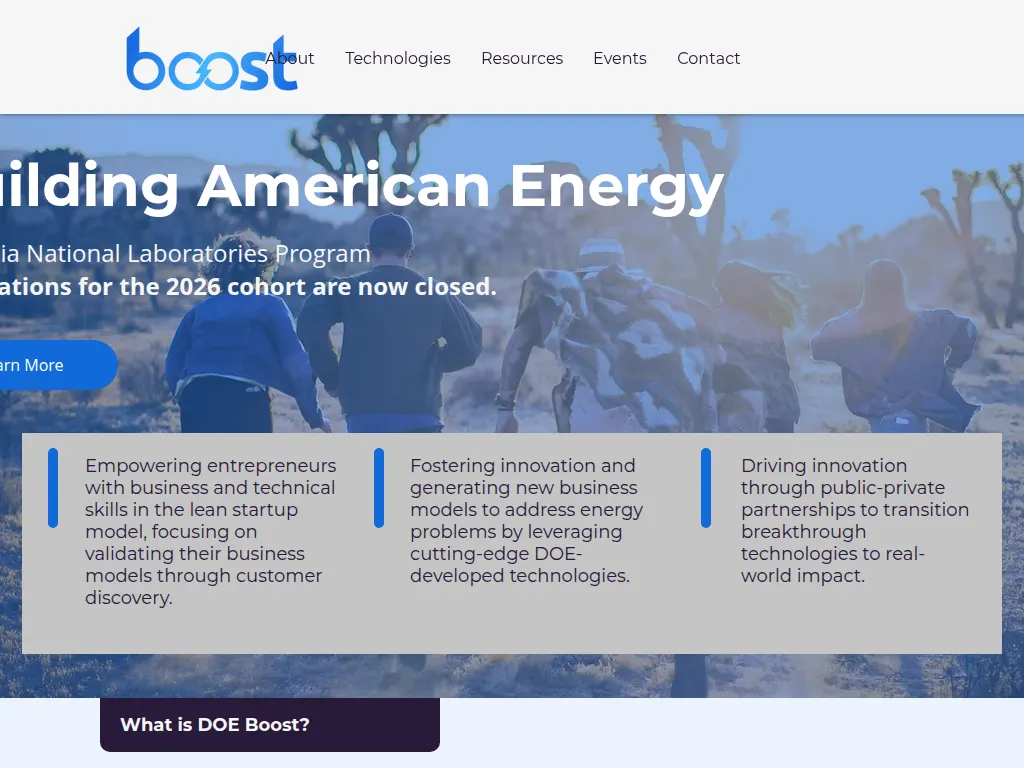 Visit the Department of Energy (DOE) Boost website (opens in a new tab)