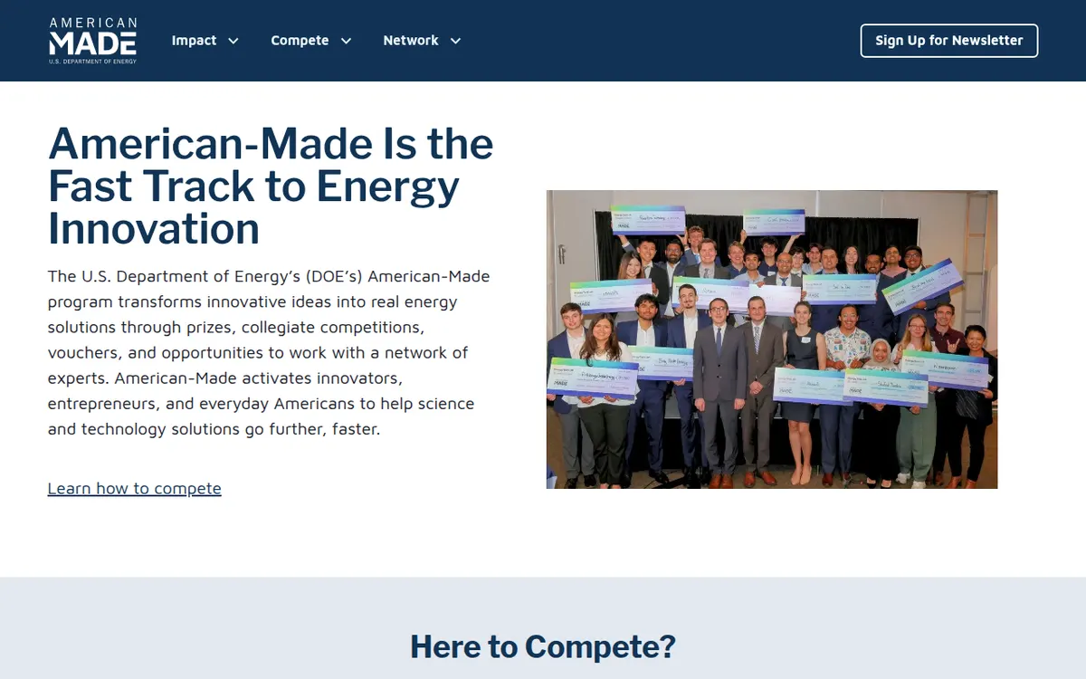 Visit the DOE American-Made Program website (opens in a new tab)
