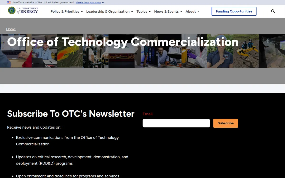 Visit the DOE Office of Technology Commercialization (OTC) website (opens in a new tab)