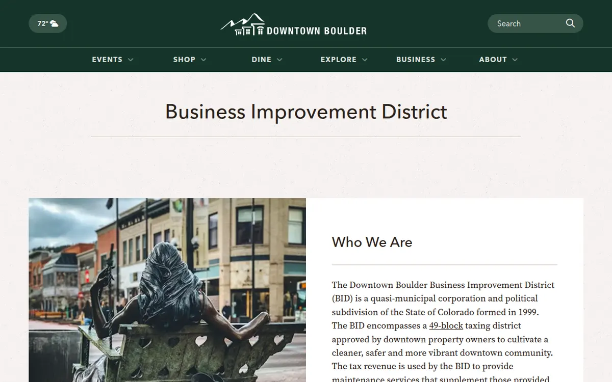 Visit the Downtown Boulder Business Improvement District (BID) website (opens in a new tab)
