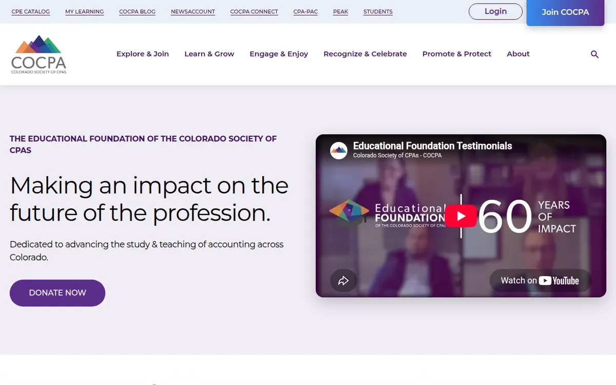 Visit the Educational Foundation of the Colorado Society of CPAs (COCPA) website (opens in a new tab)