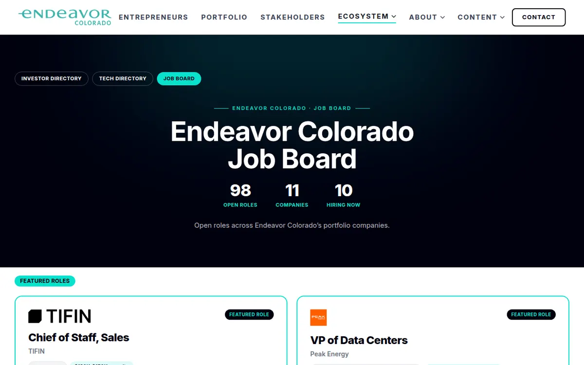 Visit the Endeavor Colorado Job Board website (opens in a new tab)