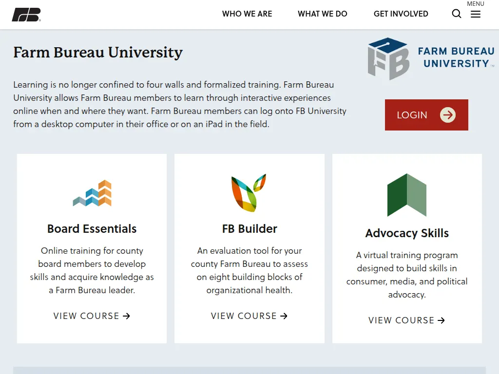Visit the Farm Bureau University (FB University) website (opens in a new tab)