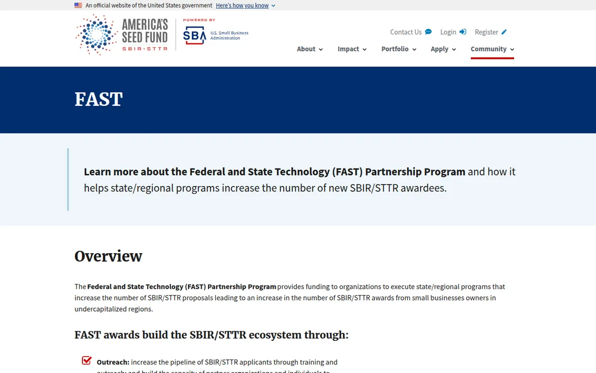 Visit the Federal and State Technology (FAST) Partnership Program website (opens in a new tab)