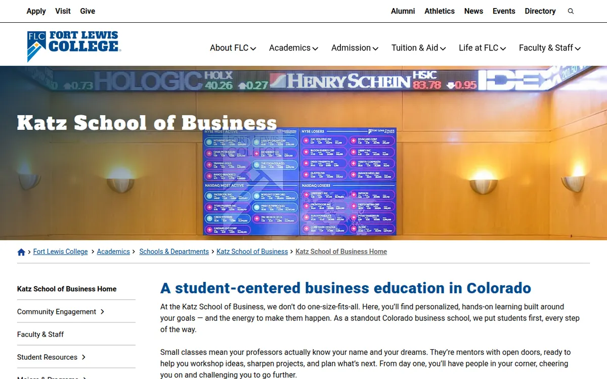 Visit the Fort Lewis College Katz School of Business website (opens in a new tab)