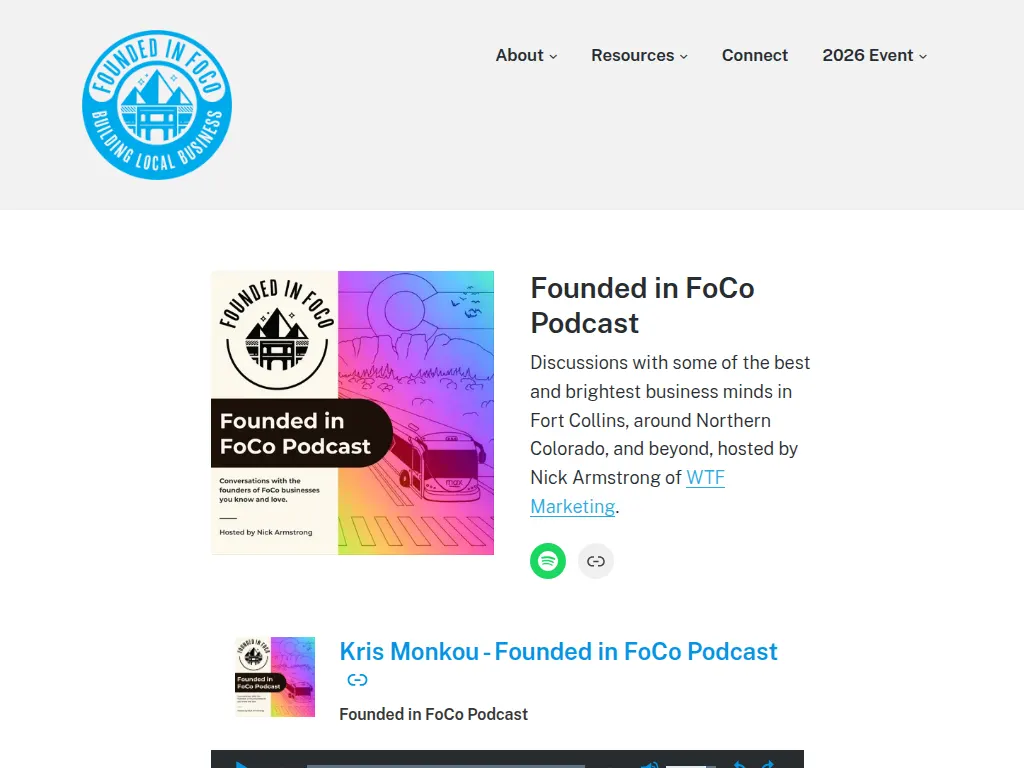 Visit the Founded in FoCo Podcast website (opens in a new tab)
