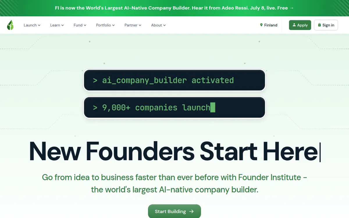 Visit the Founder Institute (FI) website (opens in a new tab)