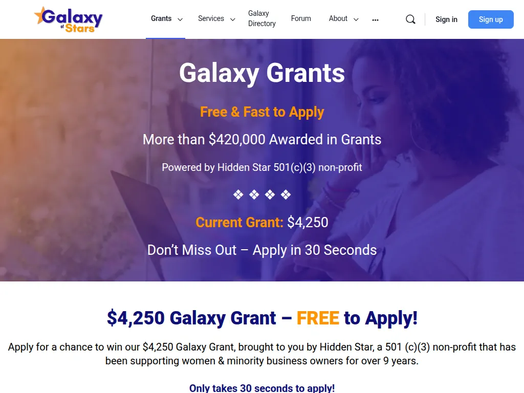 Visit the Galaxy Grants website (opens in a new tab)