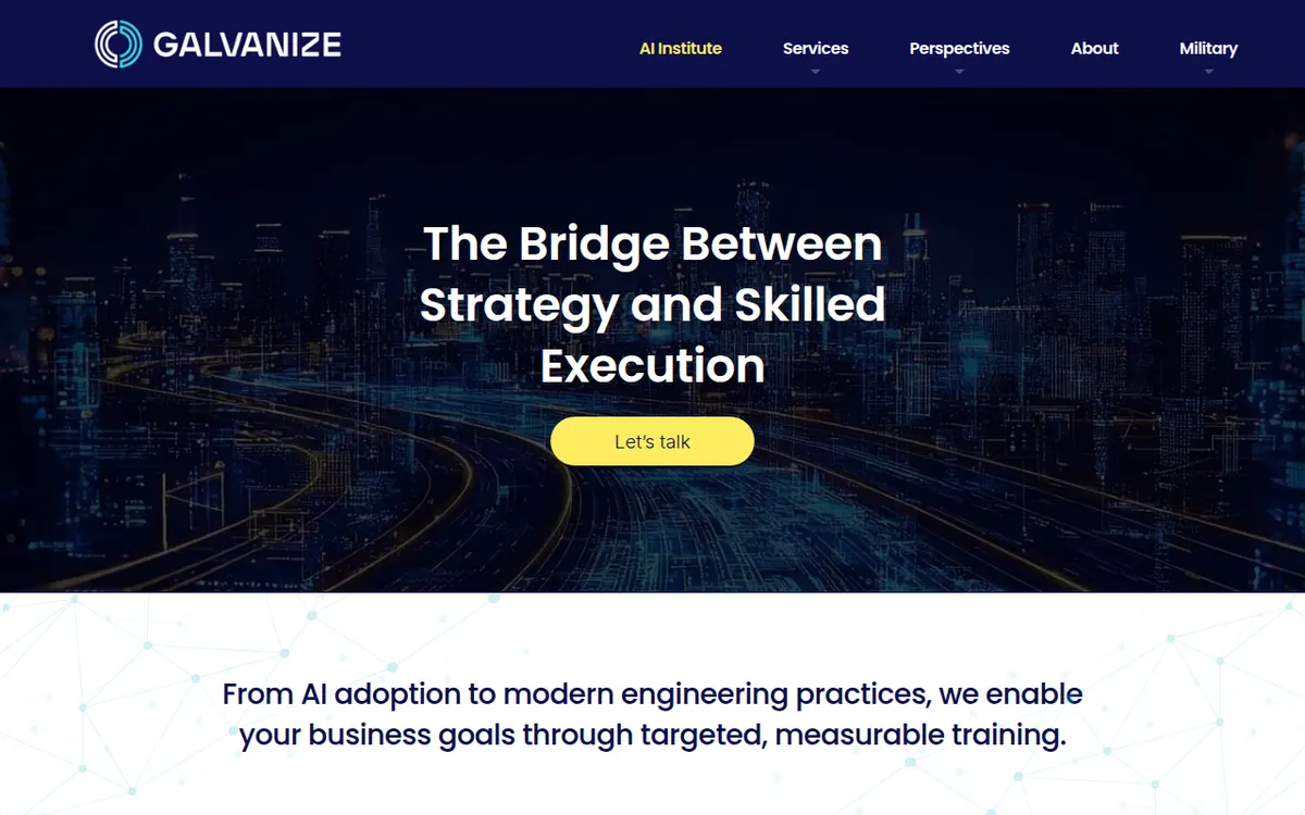 Visit the Galvanize website (opens in a new tab)