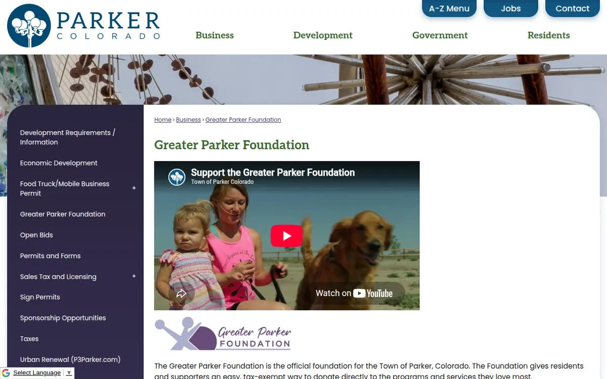 Visit the Greater Parker Foundation website (opens in a new tab)