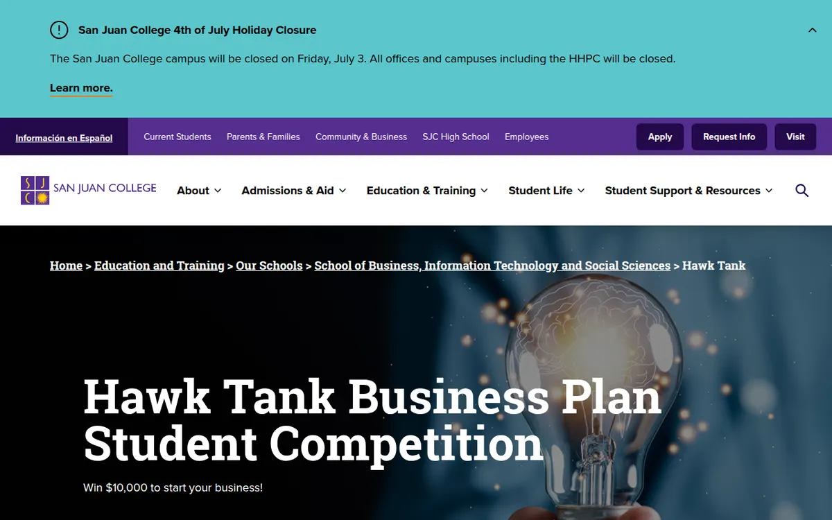 Visit the Hawk Tank Business Plan Student Competition website (opens in a new tab)