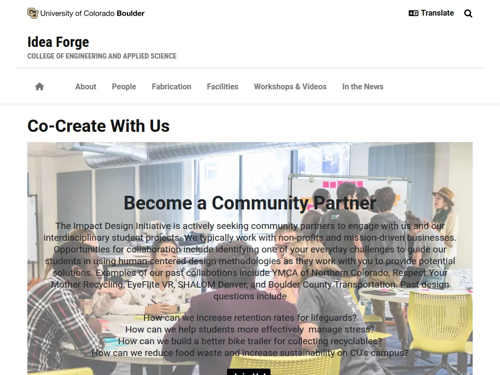 Visit the Impact Design Initiative at CU Boulder website (opens in a new tab)