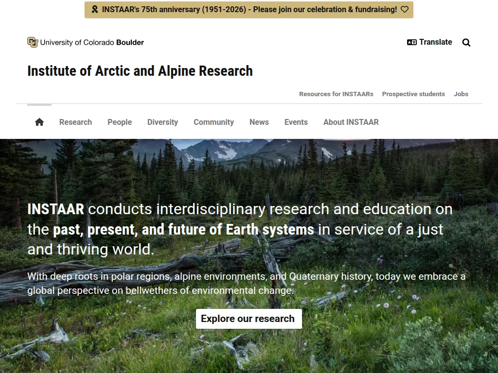 Visit the Institute of Arctic and Alpine Research (INSTAAR) website (opens in a new tab)