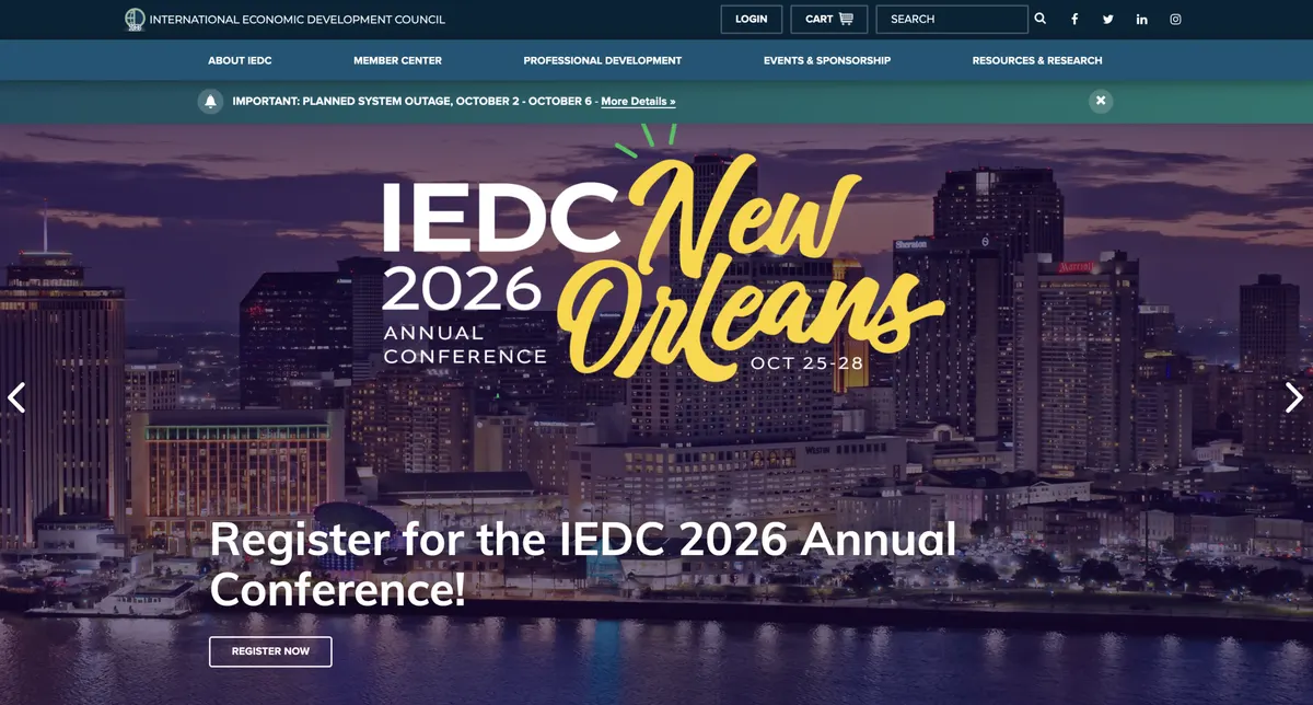 Visit the International Economic Development Council (IEDC) website (opens in a new tab)