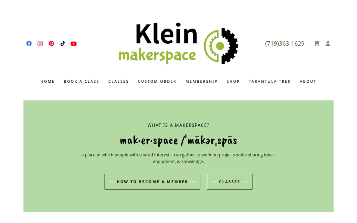 Visit the Klein Makerspace website (opens in a new tab)