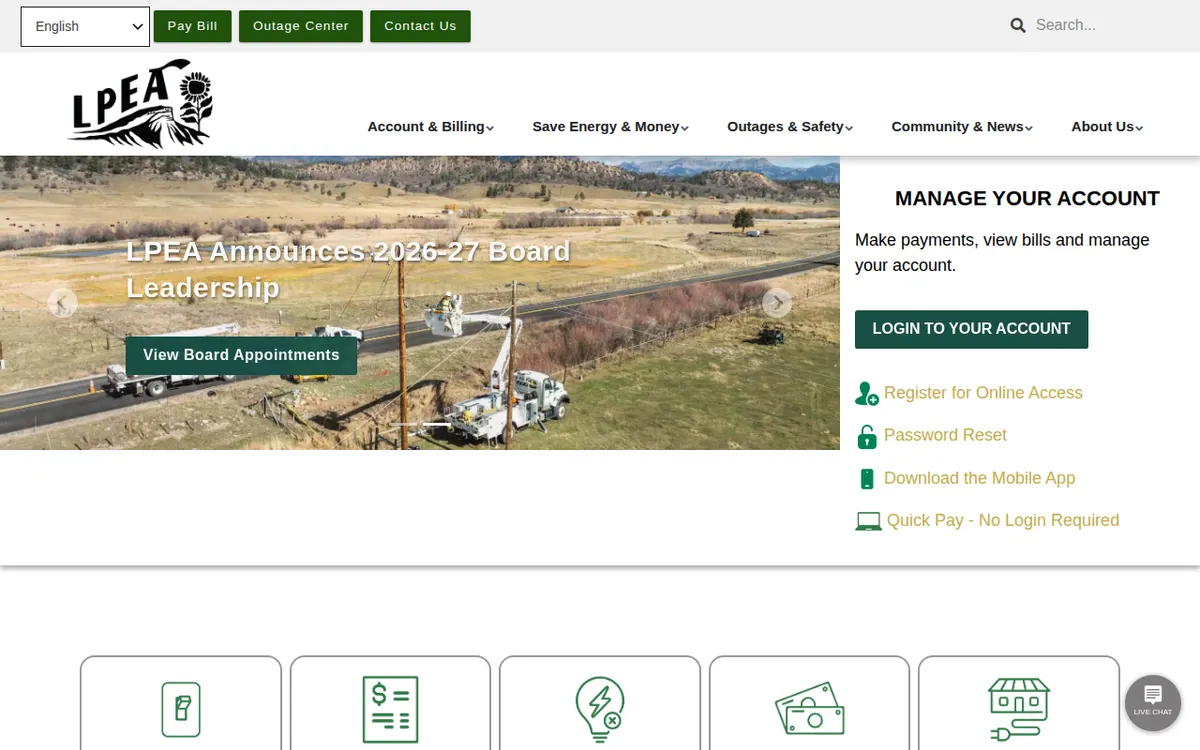 Visit the La Plata Electric Association (LPEA) website (opens in a new tab)