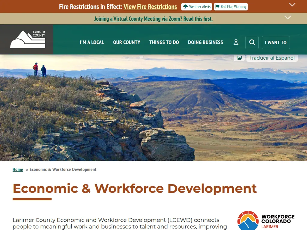Visit the Larimer County Economic and Workforce Development (LCEWD) website (opens in a new tab)
