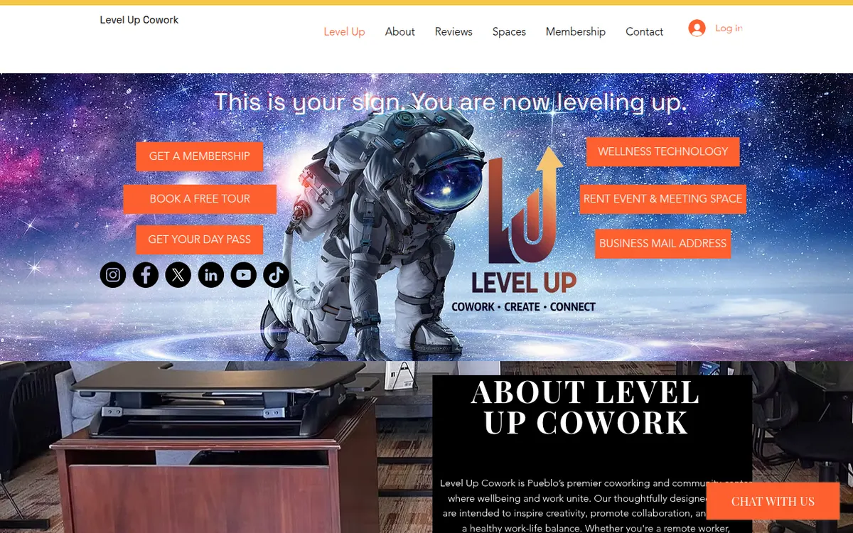 Visit the Level Up Cowork and Creation Center website (opens in a new tab)