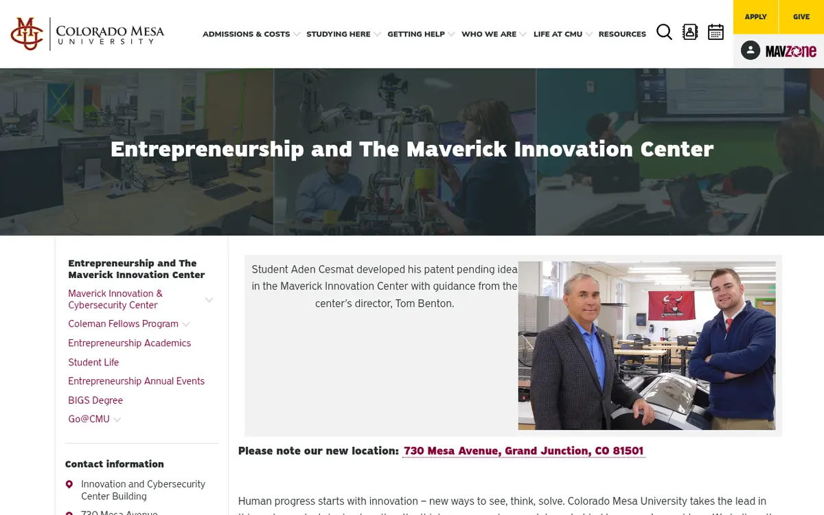 Visit the Maverick Innovation & Cybersecurity Center website (opens in a new tab)