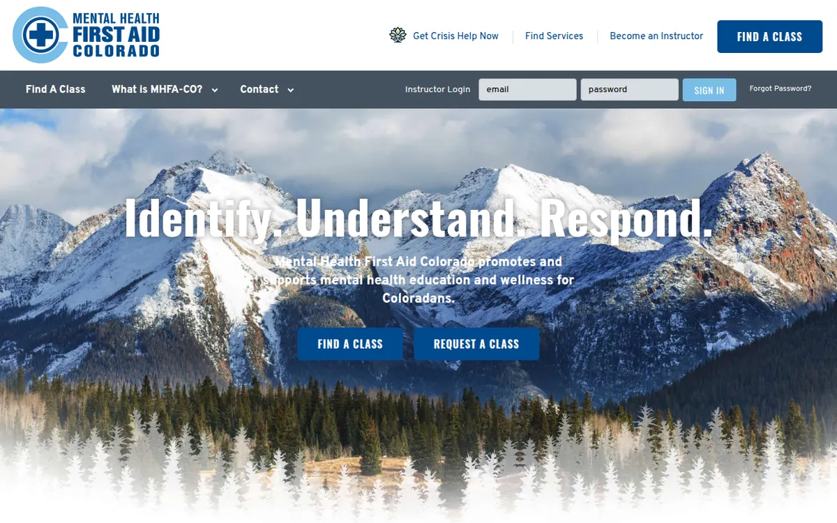 Visit the Mental Health First Aid Colorado (MHFACO) website (opens in a new tab)
