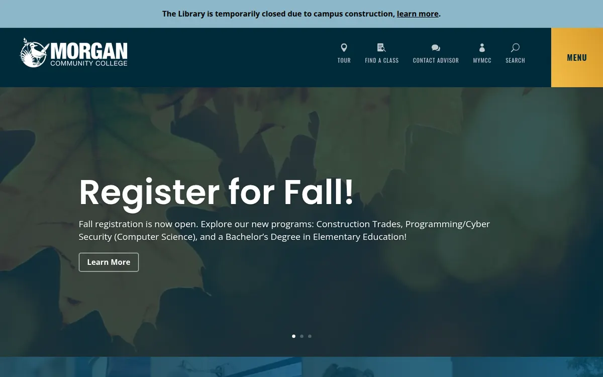 Visit the Morgan Community College (MCC) website (opens in a new tab)