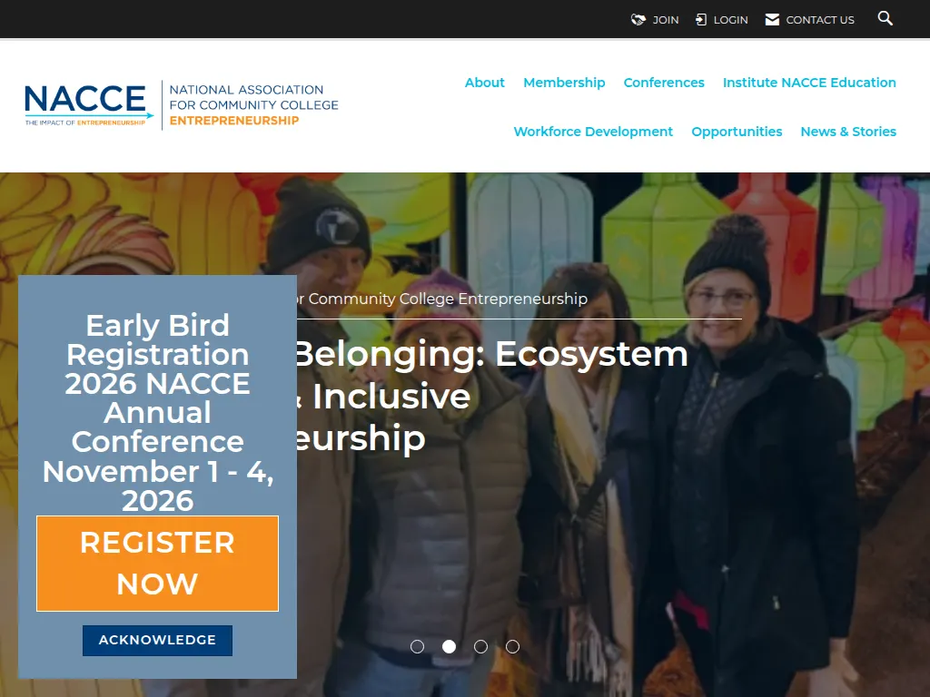 Visit the National Association for Community College Entrepreneurship (NACCE) website (opens in a new tab)