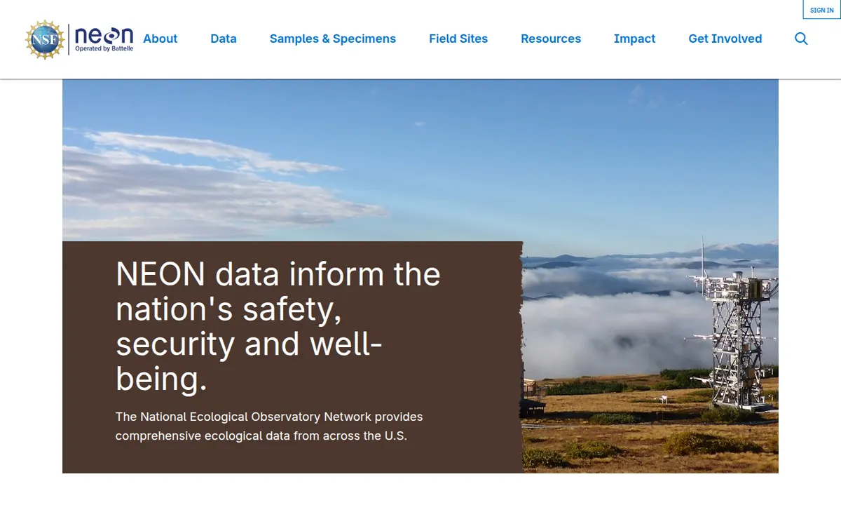 Visit the National Ecological Observatory Network (NEON) Program website (opens in a new tab)
