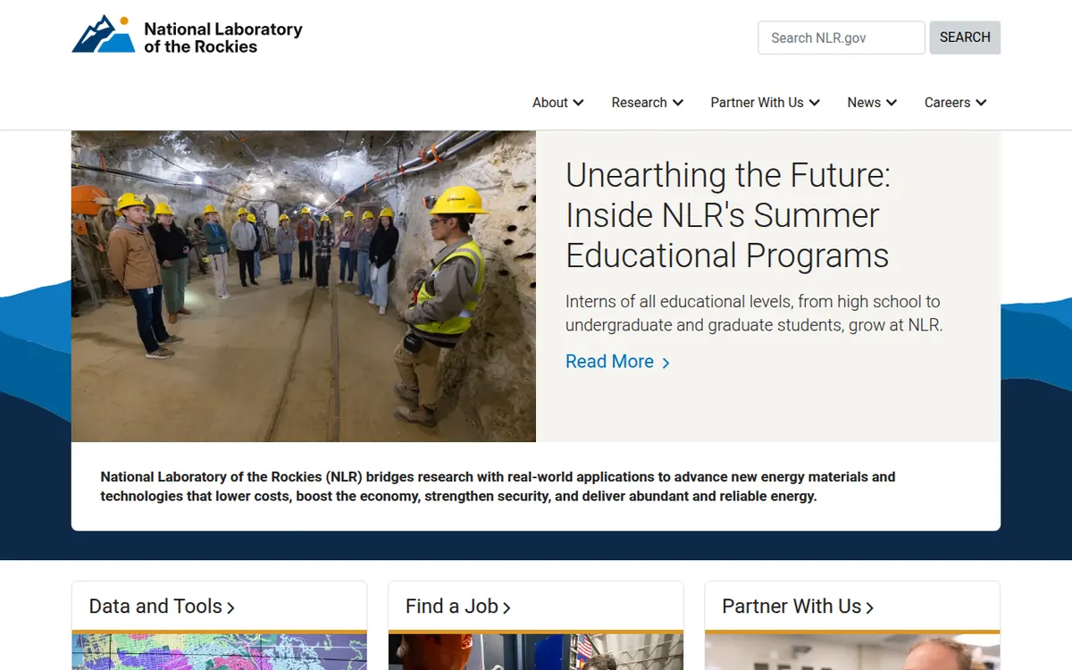 Visit the National Laboratory of the Rockies (NLR) website (opens in a new tab)