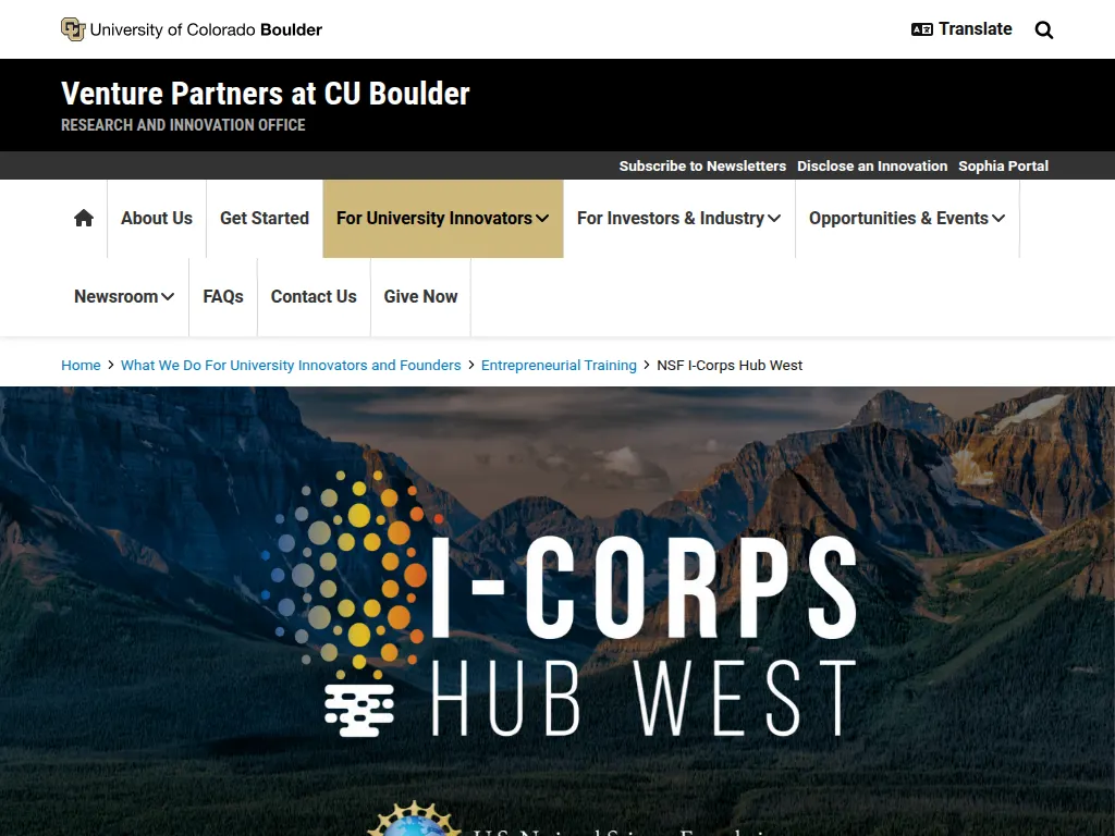 Visit the NSF I-Corps Hub West website (opens in a new tab)