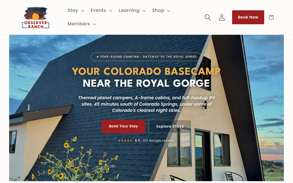 Visit the Observer Ranch Campground & Learning Center website (opens in a new tab)