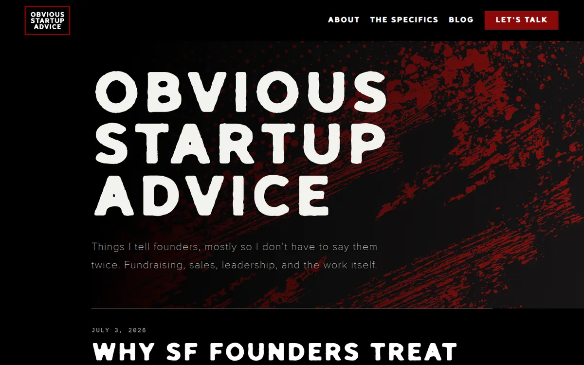 Visit the Obvious Startup Advice website (opens in a new tab)