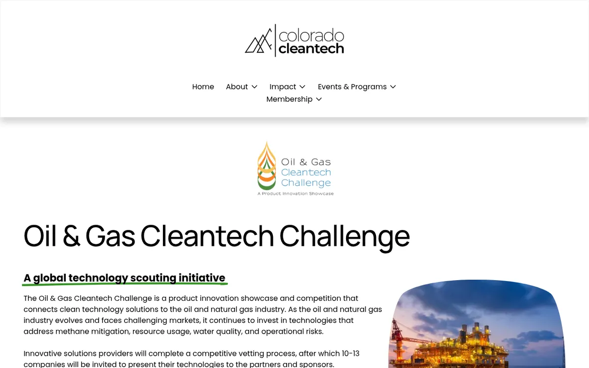 Visit the Oil & Gas Cleantech Challenge website (opens in a new tab)
