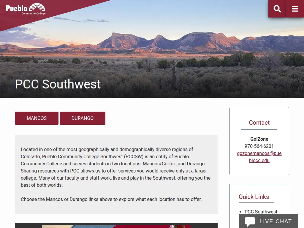 Visit the Pueblo Community College Southwest (PCCSW) website (opens in a new tab)