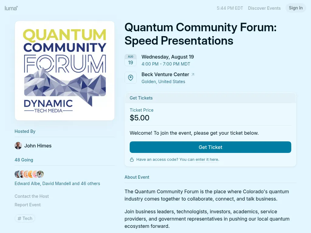 Visit the Quantum Community Forum website (opens in a new tab)