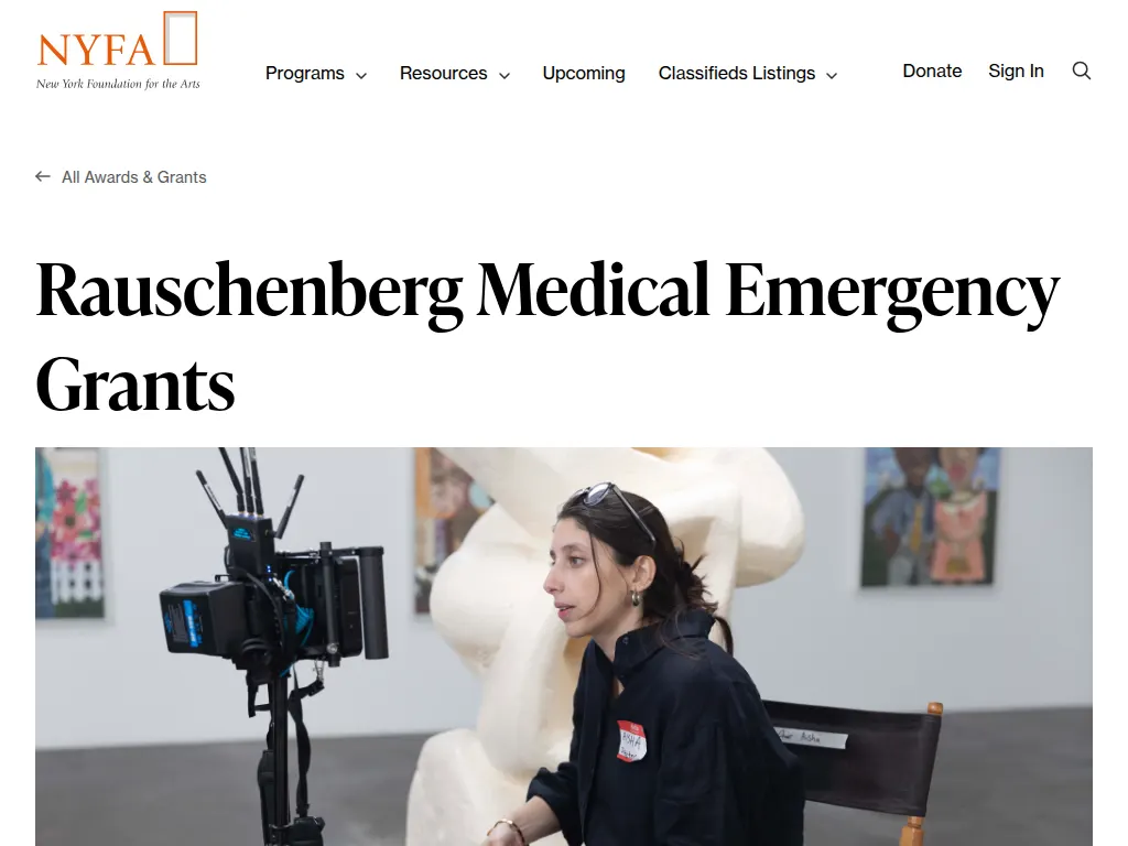 Visit the Rauschenberg Medical Emergency Grants website (opens in a new tab)