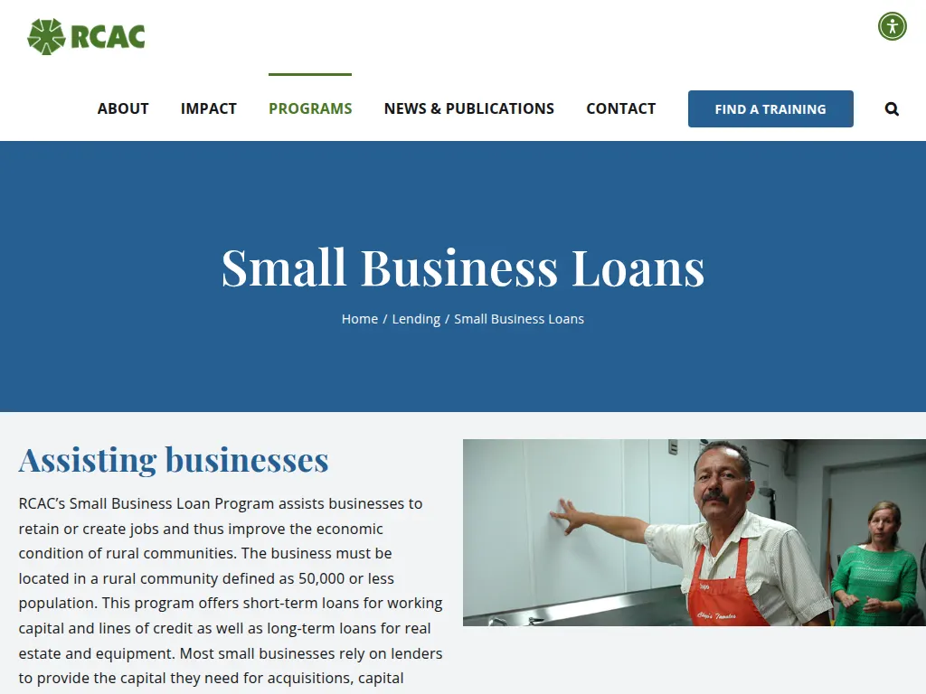Visit the RCAC’s Small Business Loan Program website (opens in a new tab)