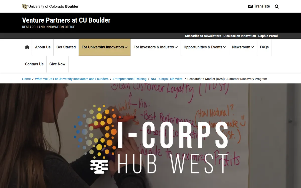Visit the Research-to-Market (R2M) Customer Discovery Program website (opens in a new tab)