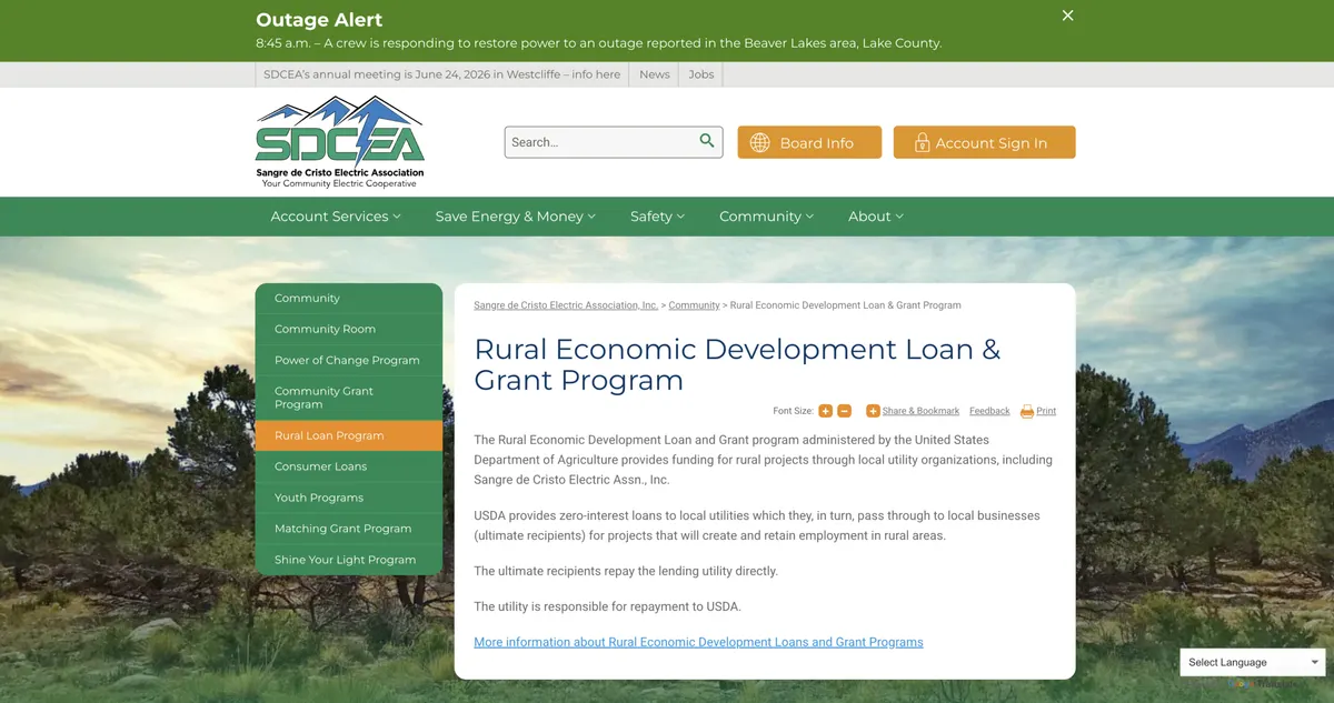 Visit the Rural Economic Development Loan & Grant Program website (opens in a new tab)