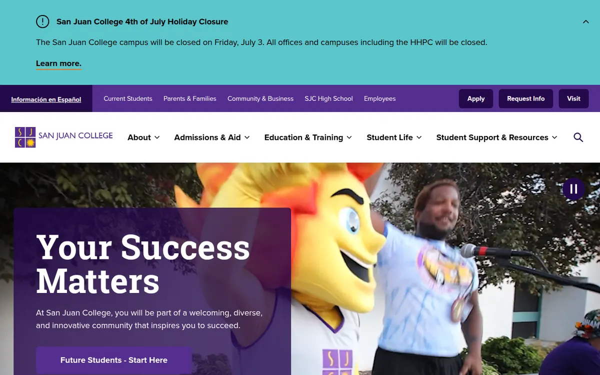 Visit the San Juan College (SJC) website (opens in a new tab)