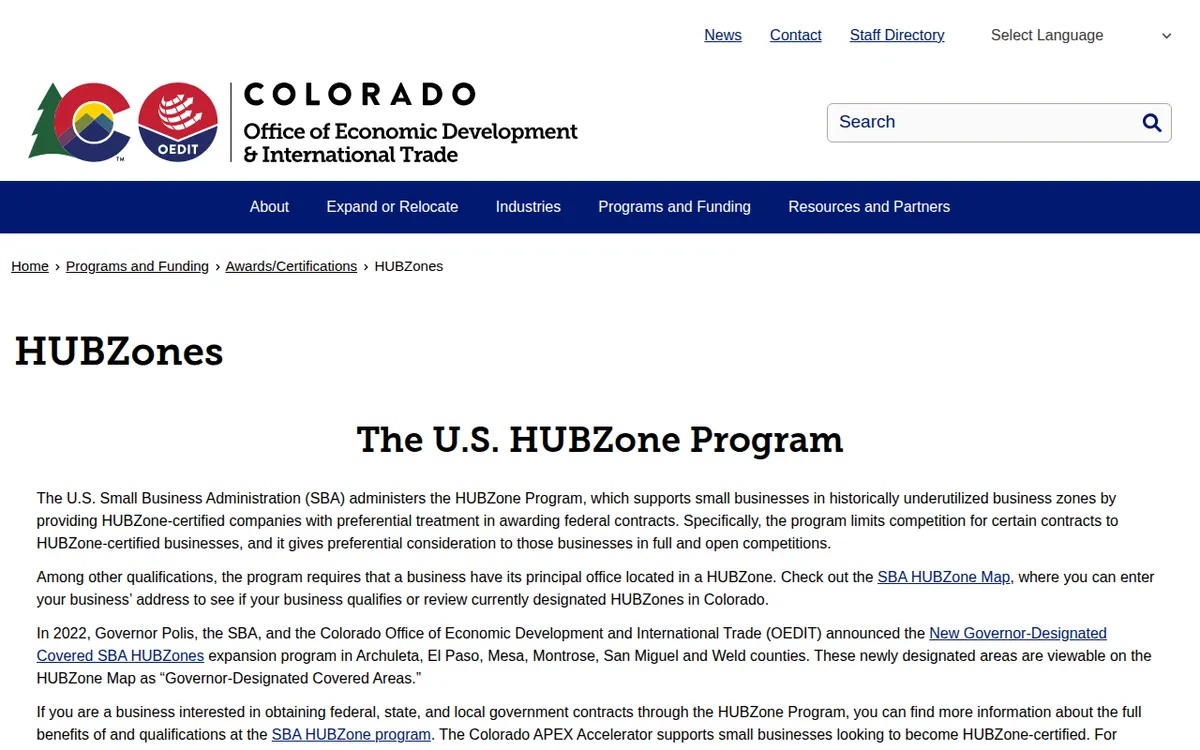 Visit the SBA HUBZone Program website (opens in a new tab)