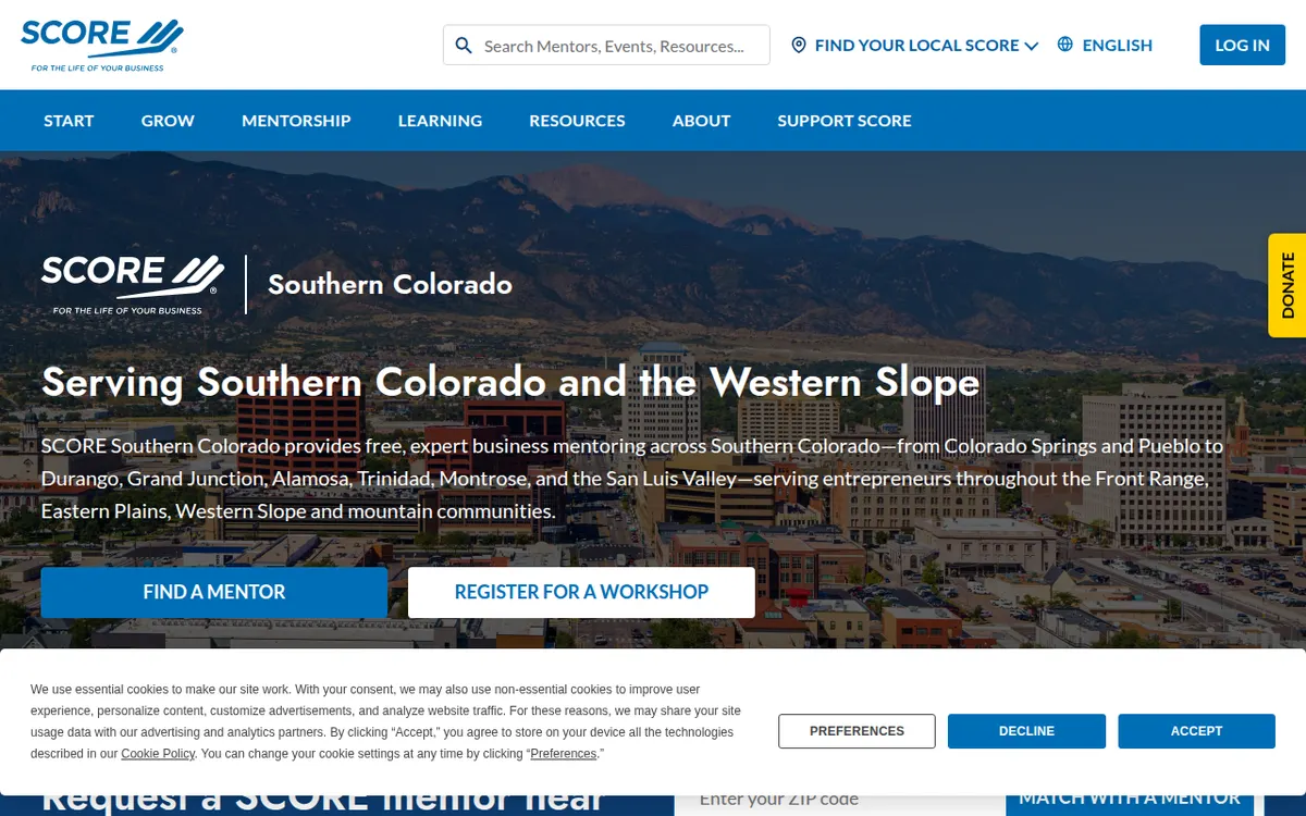 Visit the SCORE Southern Colorado website (opens in a new tab)