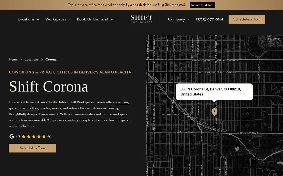 Visit the Shift Workspaces Corona website (opens in a new tab)