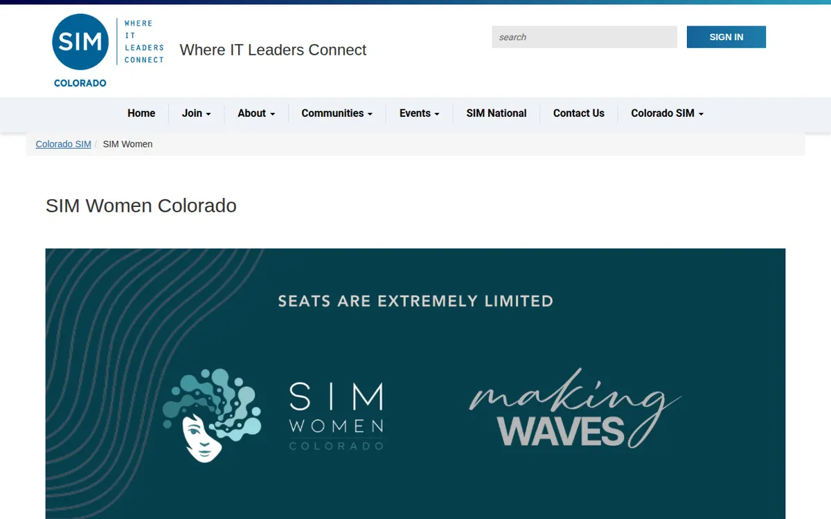 Visit the SIM Women Colorado website (opens in a new tab)