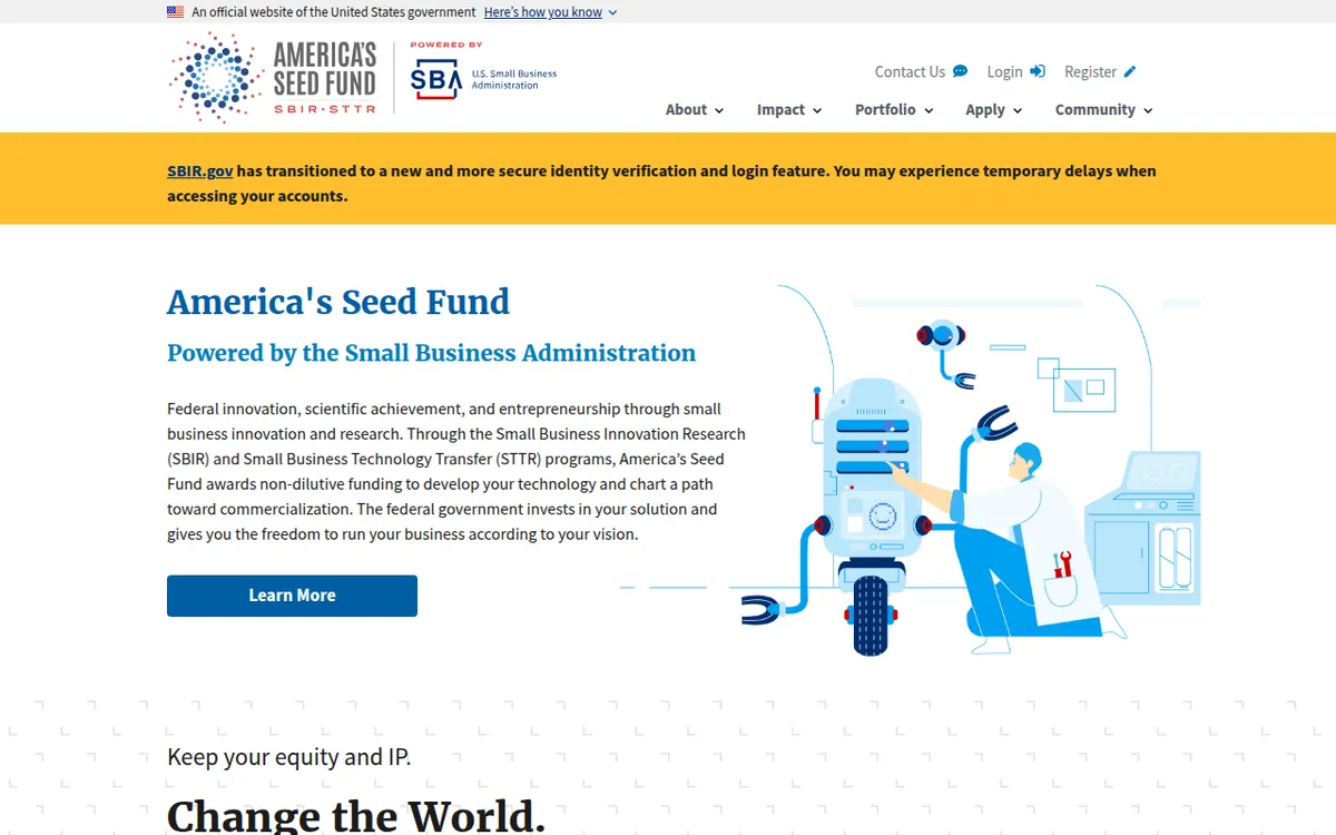 Visit the Small Business Technology Transfer (STTR) website (opens in a new tab)